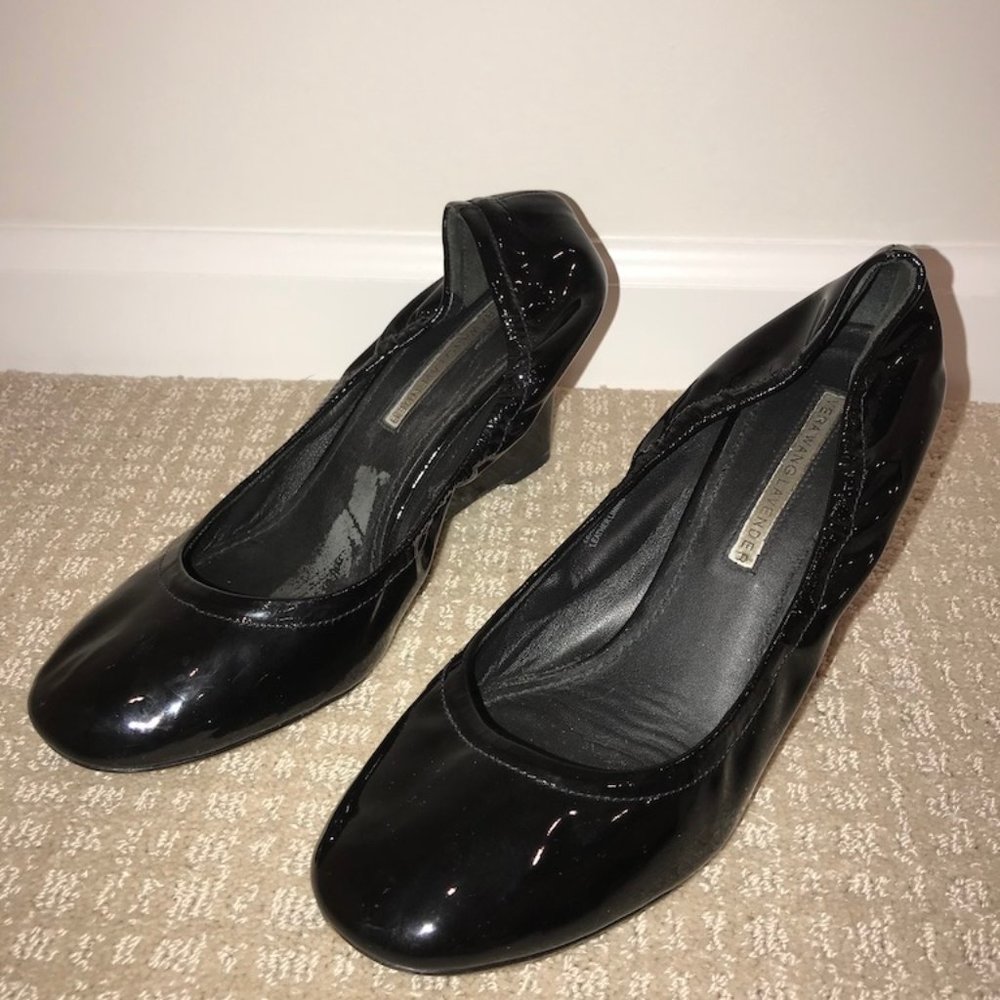 black dress wedges
